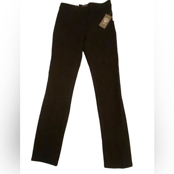 Vince Camuto slim leg straight through hips sits below waist black pants NWT 0 - Picture 2 of 11
